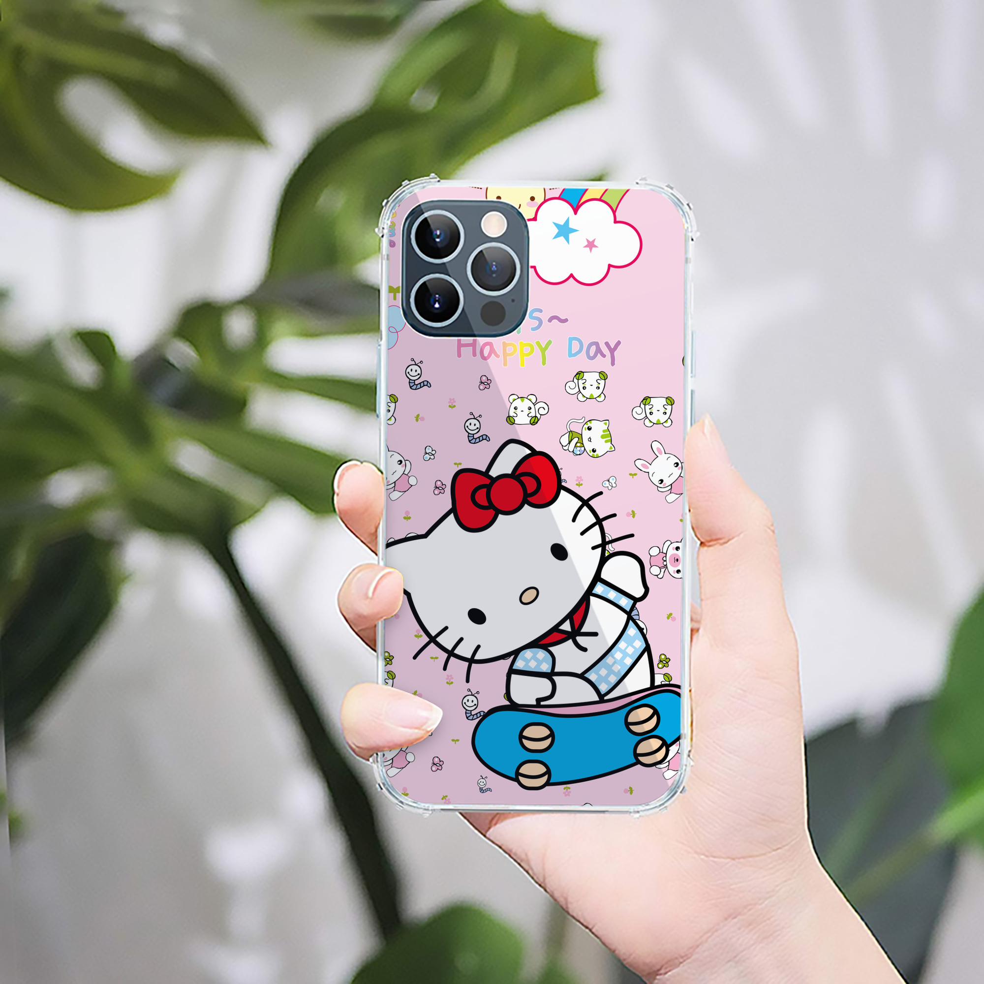 （画像用） Hello Kitty ハローキティ 【iPhone 12シリーズ対応】透明スマホケース（クリアソフトケース）